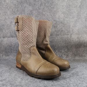 Sorel Shoes Womens 8 Boot Moto Fashion Leather Major Pull On Slouch Buckle Strap